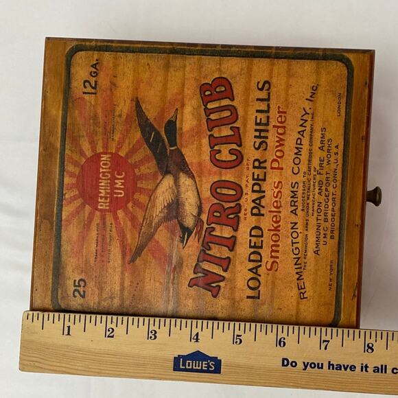 Vintage Editions Remington Nitro Club Loaded Paper Shells Smokeless Powder Box - Picture 3 of 11